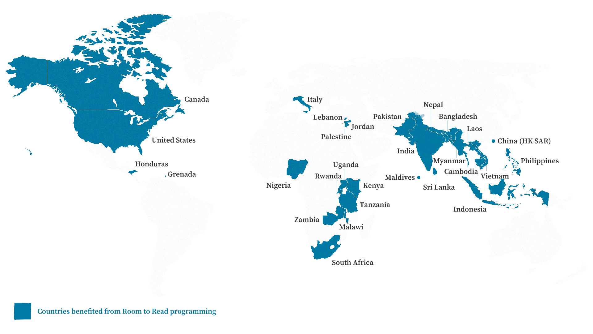 Map of Room to Read's reach